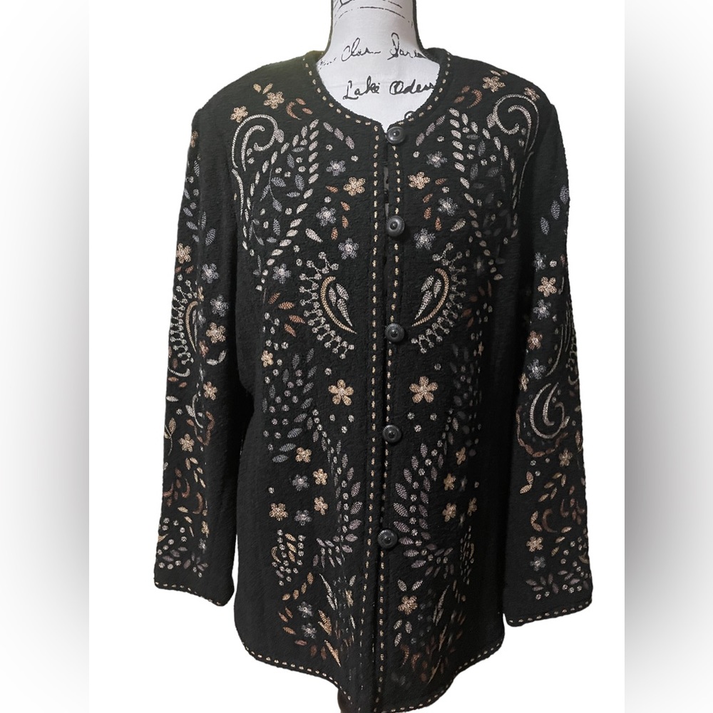 Linea by Louis Dell’Olio NWT Embroidered lined Wool Blend Jacket